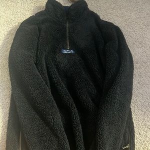 fuzzy black 1/4 zip